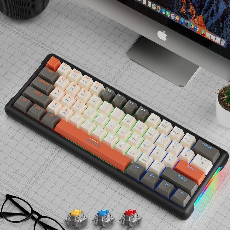 Crack 610 Three-Mode Keyboard Customized Plug Russian Gaming Computer Bluetooth Wireless Mechanical Keyboard - Image 4